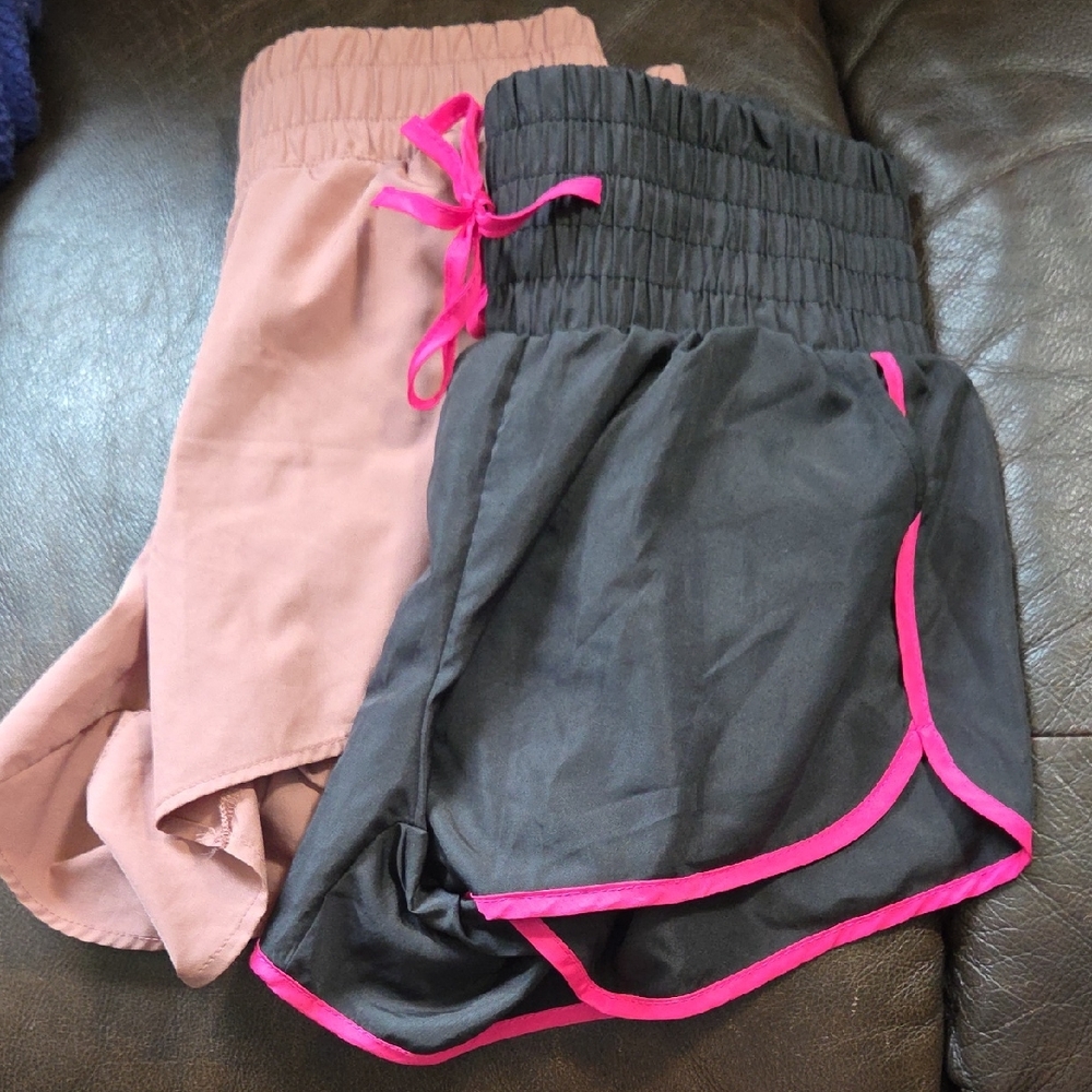 Black and Pink Athletic Shorts